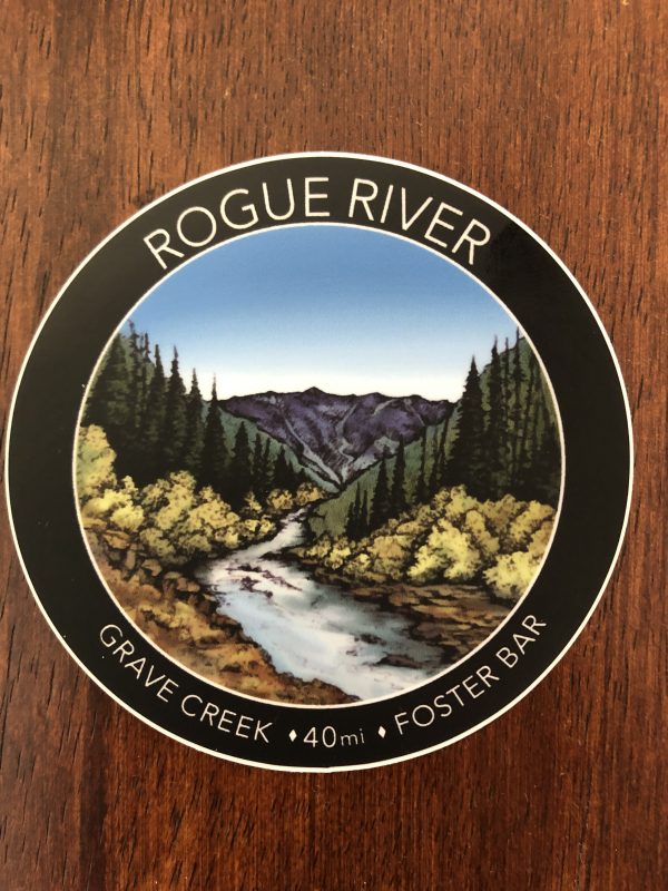 Rogue River hiking sticker 3 inches matte vinyl